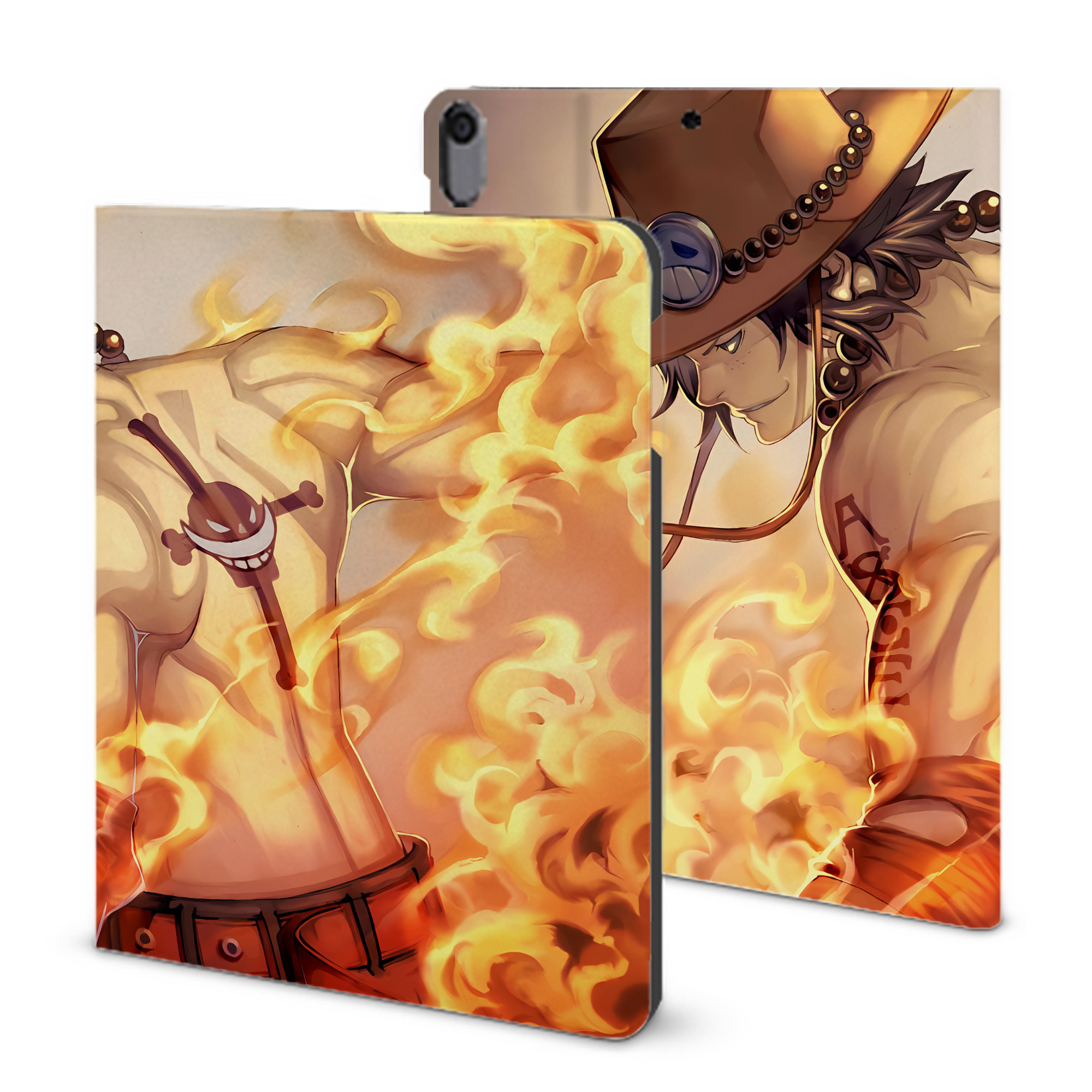 ワンピース ONE PIECE IPad ケース ブック型 PUレザー TPU 耐衝撃 軽量 薄型 ペン収納なし 全面保護 IPad 各モデル対応